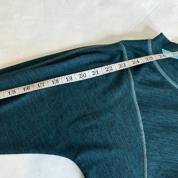 Athleta Give It Your All Teal Drawstring Long Sleeve Dress Size XXS - Picture 11 of 12